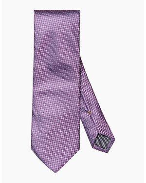 Eton Three Colour Micro Print Silk Tie 79 - Purple