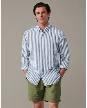 aubi Worlaby Linen Shirt - Blue