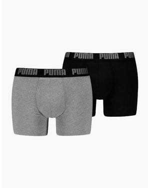 PUMA 2-Pack Everyday Basic Boxer Briefs - Black