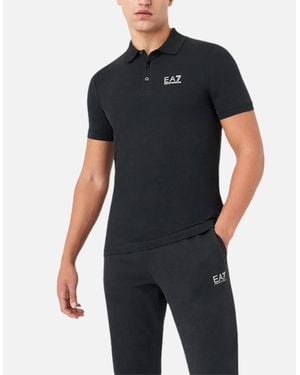 Armani Emporio Ea7 8Npf04 Pjm6Z Polo T Shirts Jersey Cotton Top Summer Tee - Black