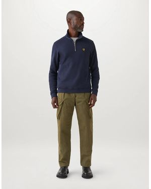 Belstaff Logo Quarter Zip Sweatshirt - Blue
