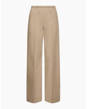 Moncler Logo Patch Straight-Leg Trousers - Natural