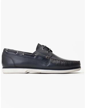 Base London London Stern Boat Shoes - Blue