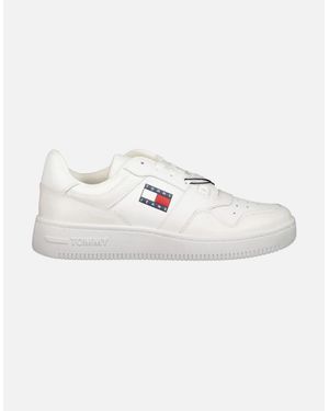 Tommy Hilfiger Essential Retro Leather Basketball Trainers - White