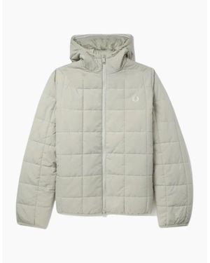 Fred Perry Grid Detail Insulated Light Oyster Jacket - White