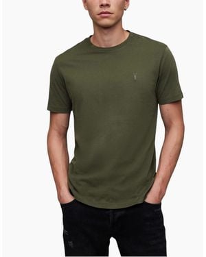 AllSaints All Saints T Shirts Tonic Crew Neck Short Sleeve Rumskull Plain Casual Tops - Green