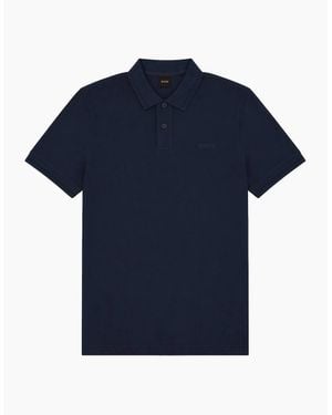 BOSS Boss Pe Interlock Relaxed Fit Polo - Blue