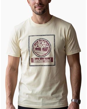 Timberland T Shirts Tree Print Logo Top - Brown