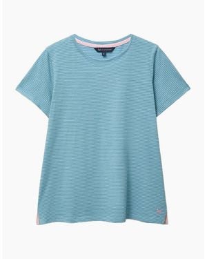 Crew Perfect Stripe Short Sleeve T-Shirt - Blue
