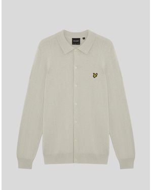 Lyle & Scott Cotton Merino Knitted Shirt - White