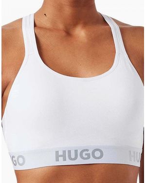 BOSS Sporty Logo Padded Bralette - White