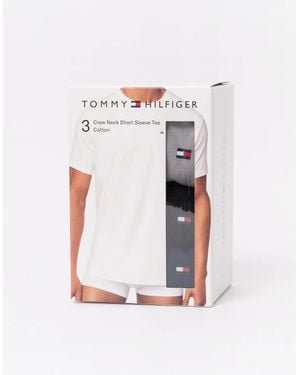 Tommy Hilfiger 3-Pack Crew Neck Short Sleeve T-Shirts - White