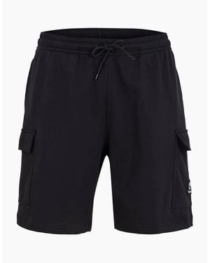 Timberland Solid Patterned Woven Cargo Shorts With Elasticated Waistband - Blue