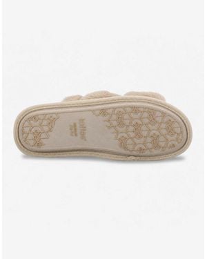 Totes Toasties Cross Fur Slider Mules Natural