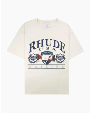 Rhude Usa Sailing Icon Tee Vintage - White