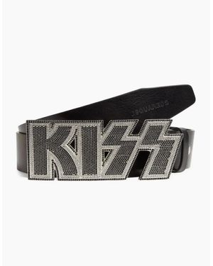 DSquared² Kiss Plaque Belt - Black