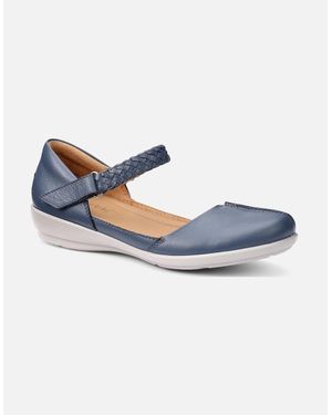 Hotter Lake Wide Fit Mary Jane Shoes - Blue
