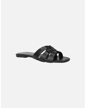 XY London Ladies Luci Square Toe Strappy Sandals - Black