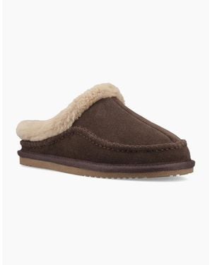 Hush Puppies Anika Suede Chocolate Slippers - Brown