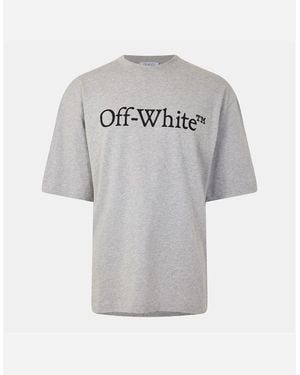 Off-White c/o Virgil Abloh Bkish Lettering Regular Fit T-Shirt - Grey