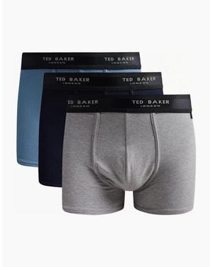 Ted Baker 3-Pack Coloured Boxer Trunks - Grey