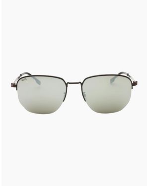 BOSS Matte Dark Ruthenium Sunglasses - Grey