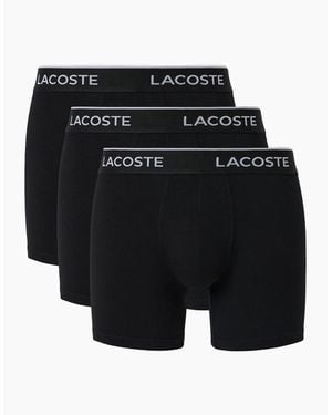 Lacoste 3 Pack Cotton Stretch Boxer Briefs - Black