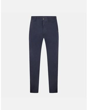 BOSS Crigan3 Solid Patterned Straight Chinos - Blue