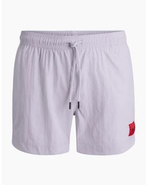 BOSS Dominca Print Logo Swim Shorts - Purple