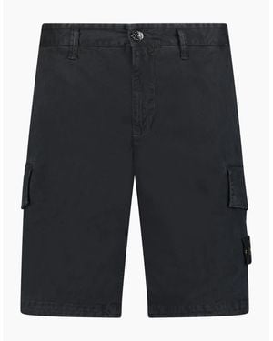 Stone Island Organic Cotton Stretch Broken Twill 'Old Effect' Shorts - Grey