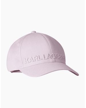 KARL LAGERFELD Embroidered Logo Cap - Purple