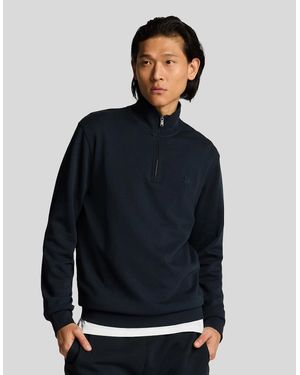 Lyle & Scott Lyle & Scott Superfine Quarter Zip Sweatshirt - Blue