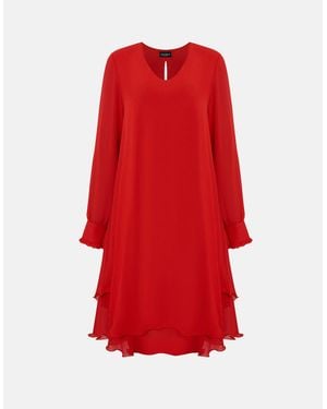 James Lakeland Long Sleeve Wave Hem Dress - Red