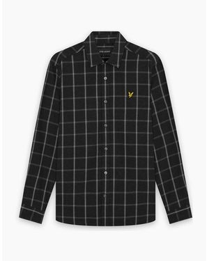 Lyle & Scott Lyle & Scott Broad Windowpane Check Shirt Jet - Black