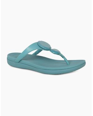 Fitflop Solay Glossy Disc Toe Post Sandals - Blue