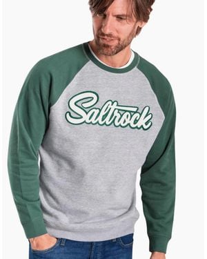 Saltrock Camo Leaf Flame Graphic Sweatshirt - Grey