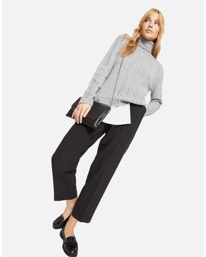 Dorothy Perkins Ladies Petite Slim Ankle Grazer Trousers - Grey