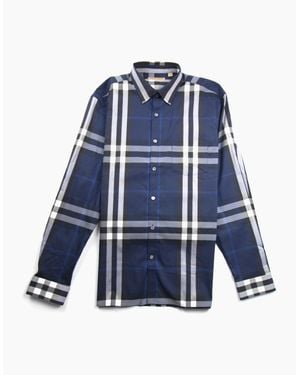 Burberry Nelson Long Sleeve Shirt - Blue
