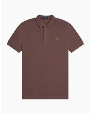 Fred Perry Plain Slim Fit Polo Shirt - Brown