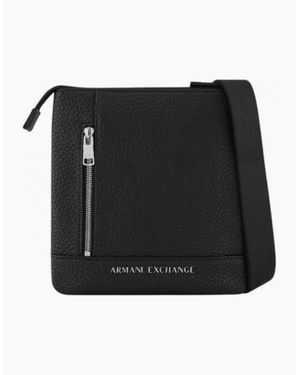 ARMANI EXCHANGE Tumbled Leather Pouch Bag - Black