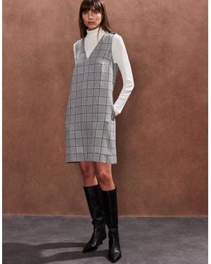 Ro&zo Mono Check Mini Dress - Brown
