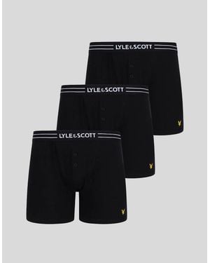 Lyle & Scott 3 Pack Core Trunks With Eagle Waistband - Black