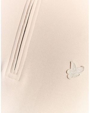 Lyle & Scott Zip Neck Funnel Neck Long Sleeve Sweatshirt - Natural