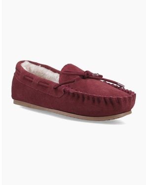 Hush Puppies Allie Suede Bordeaux Slippers - Red