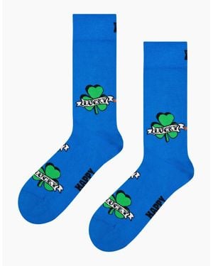 Happy Socks Three Leaf Lucky Sock - Blue