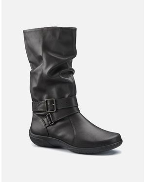 Hotter Ballinderry Wide Fit Boots - Black