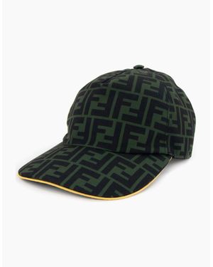 Fendi Ff Print Canvas Baseball Cap - Green