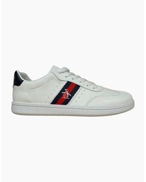Original Penguin Low Profile Lace Up Trainers Juniors - White