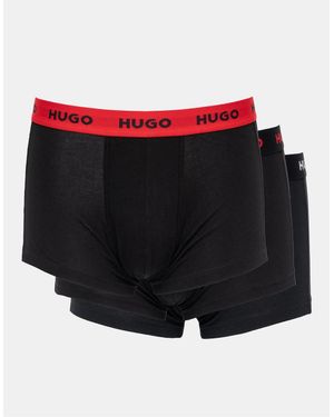 BOSS Hugo 3-Pack Trunks With Coloured Waistbands - Black