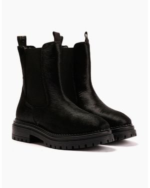 Osprey London The Hampton Chelsea Leather/Pony Hair Boots - Black